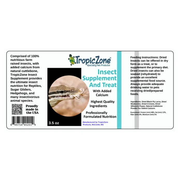 TropicZone High - Quality Insect Treat and Dietary Supplement for Insect - Eating Animals