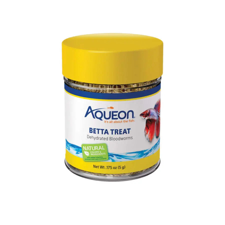 Aqueon Dehydrated Bloodworms Betta Treat - High - Protein Tropical Fish Snack