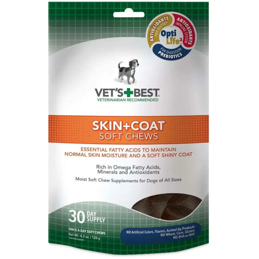 Vet's Best 4.2 oz, 30-Count Skin & Coat Soft Chews for Dogs