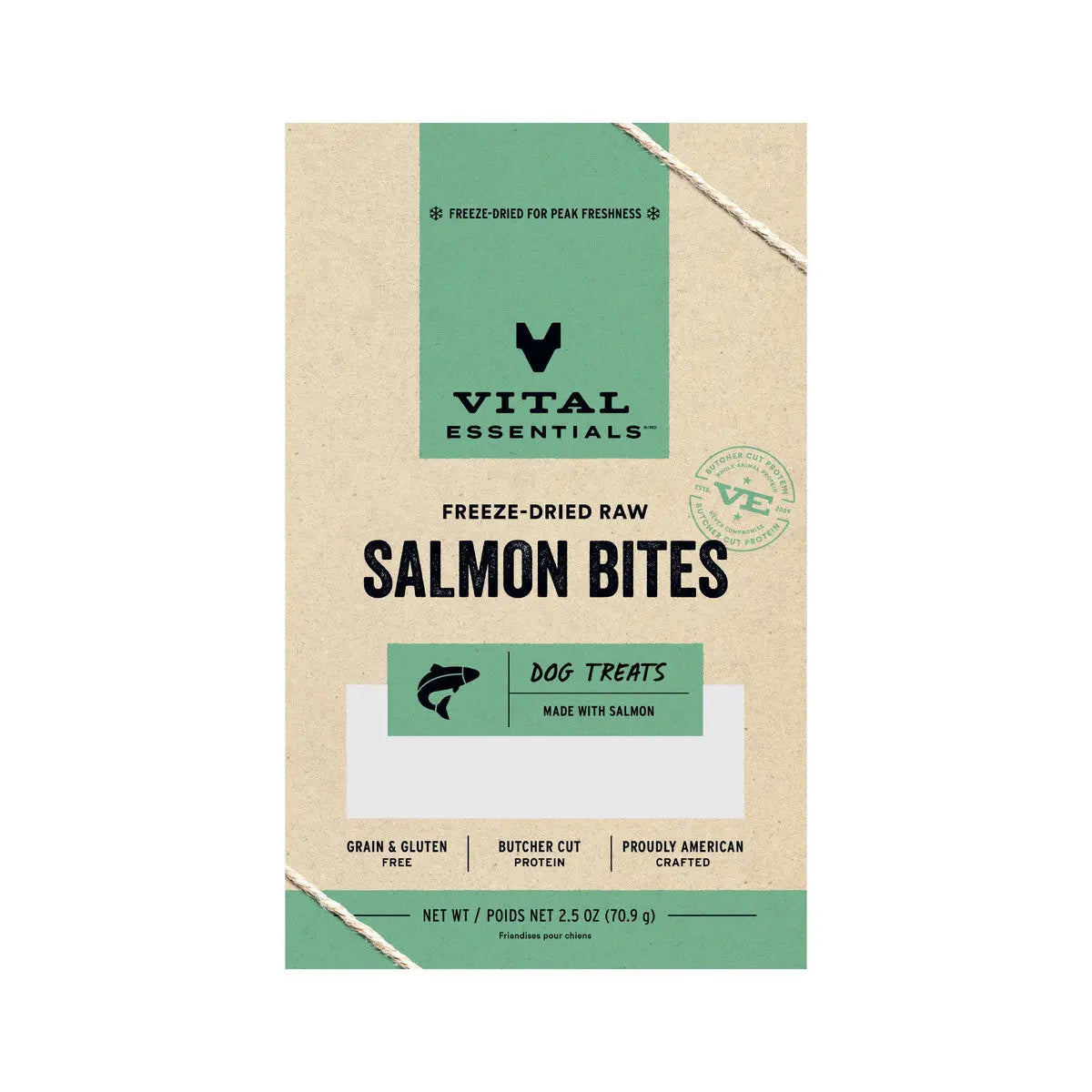 Vital Essentials® Premium Freeze - Dried Raw Salmon Bites as Healthy Dog Treats, 2.5 Ounce Package