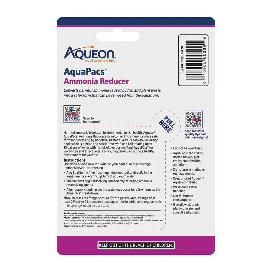 Aqueon AquaPacs: Efficient Ammonia Reducer for Aquarium Water
