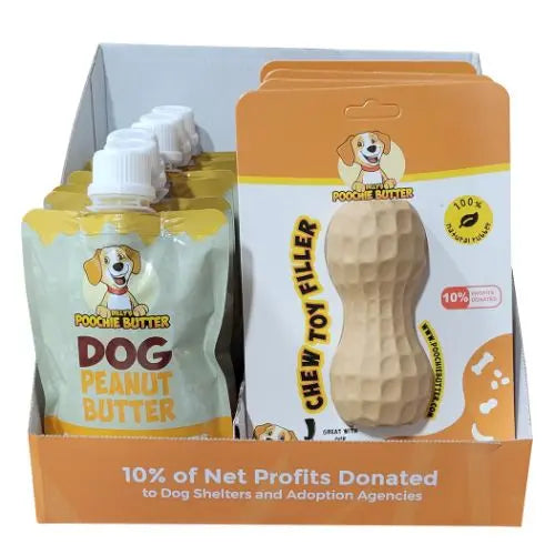 Poochie Butter Peanut Butter Squeeze Pack and Toy Filler Gift Bundle