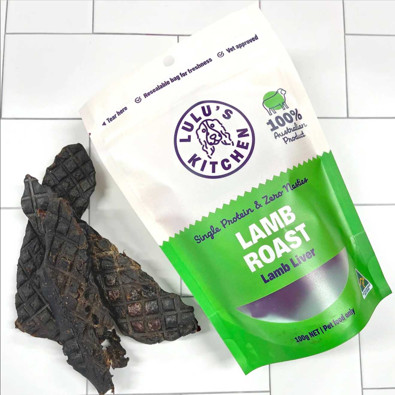 Lulu's Kitchen 100g Premium Australian Lamb Liver Dog Treats