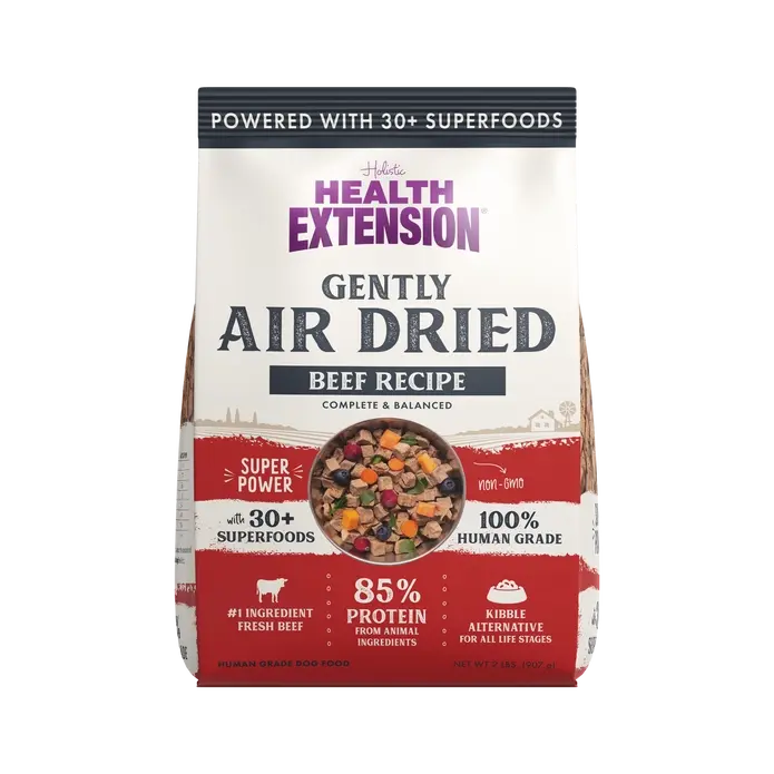 Healthy Extension Gently Air - Dried Premium Beef Recipe Dog Food, 2 - Pound Bag for Canine Nutrition