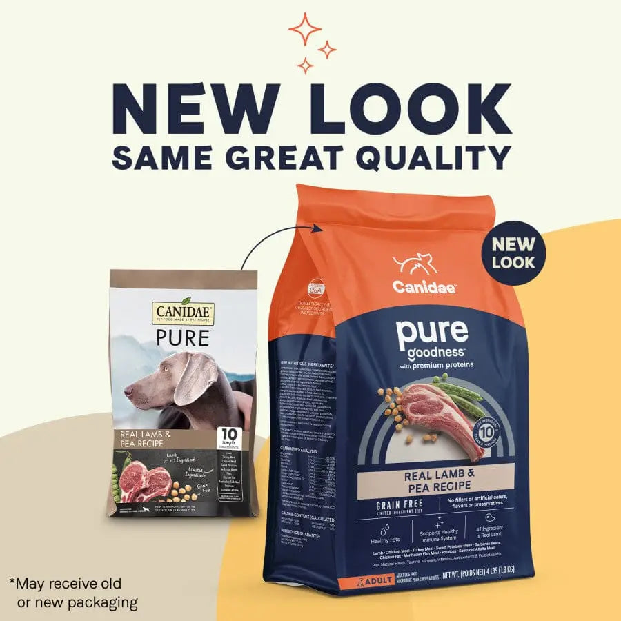 CANIDAE PURE Brand Grain-Free Dry Dog Food with Real Lamb & Pea Recipe for Sensitive Dogs