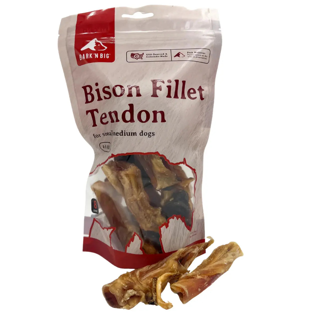 BarkNBig Premium All - Natural Bison Fillet Tendon Dog Chew Treats