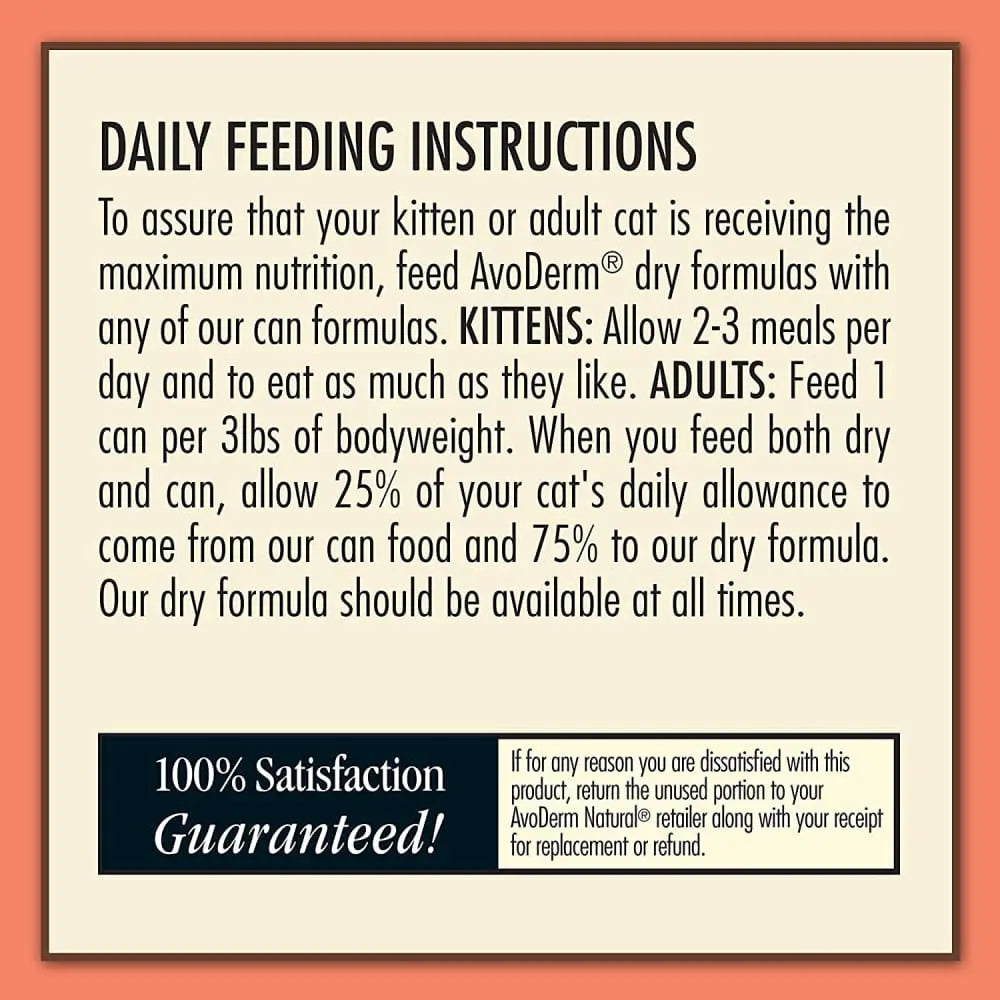 AvoDerm Grain - Free Natural Wet Cat Food with Wild - Caught Salmon, 24 x 3 oz