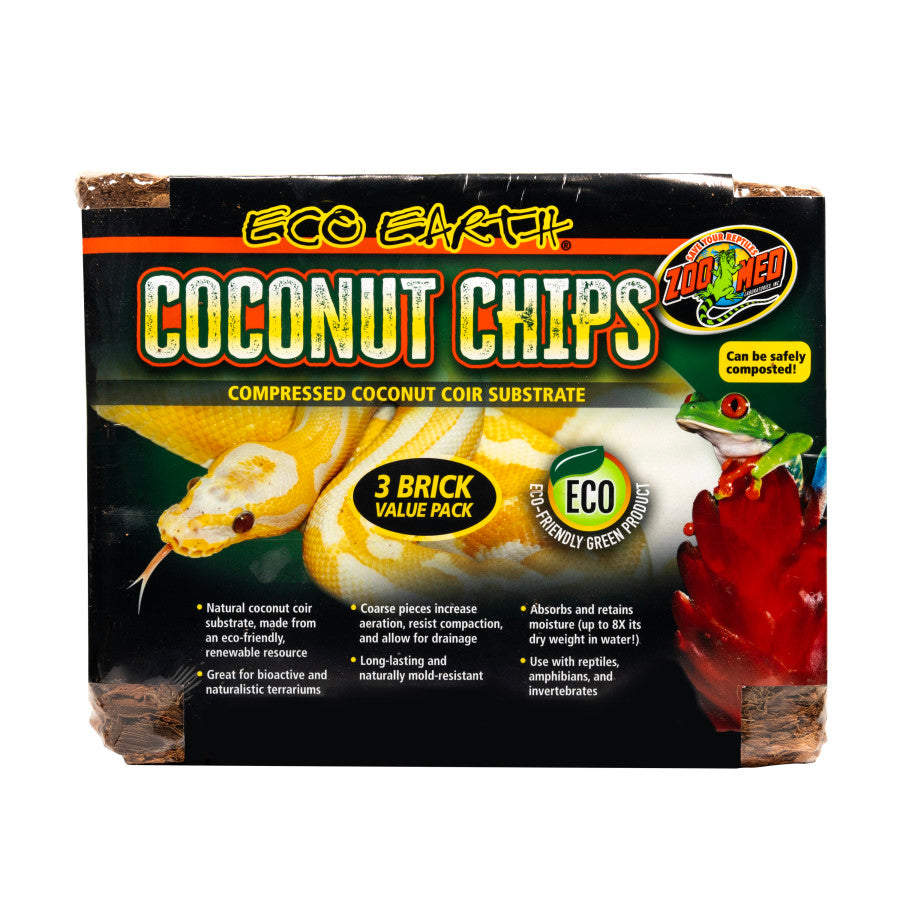 Zoo Med High - Quality Eco Earth Coconut Coir Chips Substrate for Terrariums