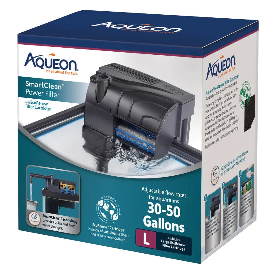 Aqueon SmartClean™ Advanced Power Filter with Sustainable EcoRenew™ Cartridge