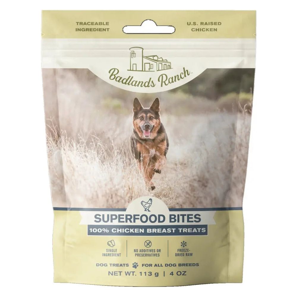 Premium USA-Raised Grain-Free Freeze-Dried Chicken Breast Dog Treats from Badlands Ranch