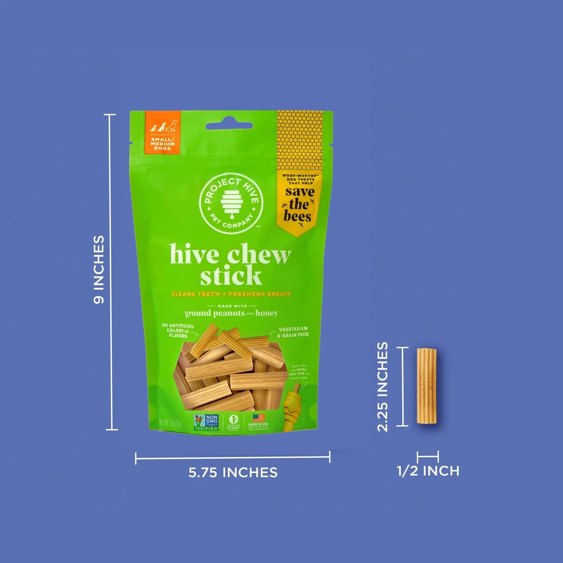 Project Hive Pet Company's All - Natural, USA - Made Hive Dog Chew Stick Canine Treat