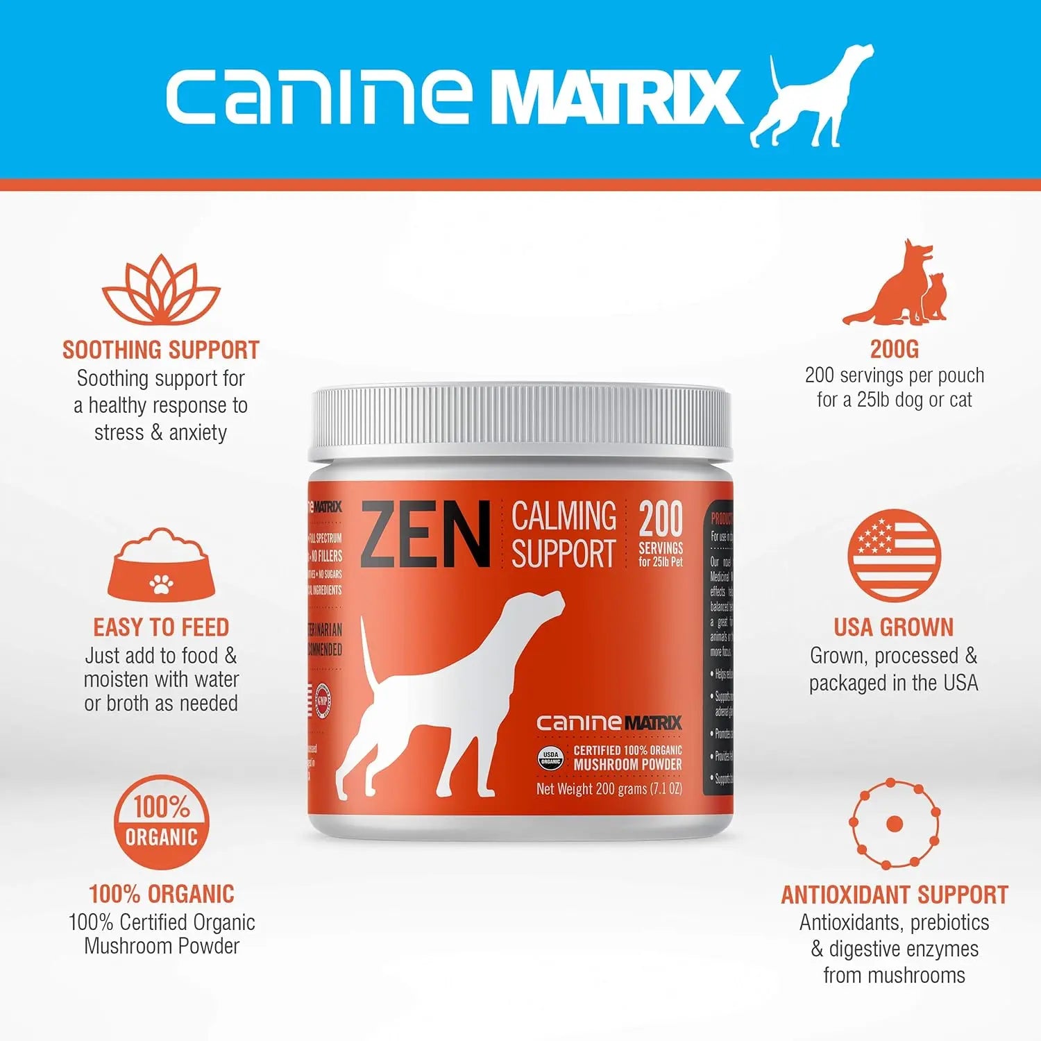 Canine Matrix Zen Calming Support Dietary Supplement for Dogs - 200g