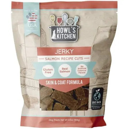 Howls Kitchen Premium Salmon Jerky Cuts for Dogs - Skin and Coat Health Formula