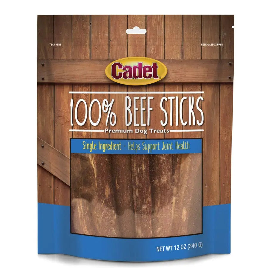 12 oz Cadet All - Natural Beef Esophagus Sticks, Ideal Dog Chew Treats