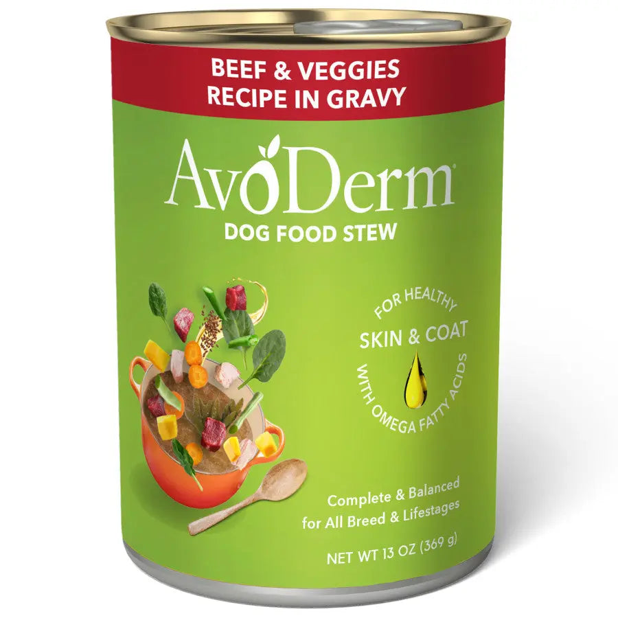 AvoDerm Natural Canned Dog Stew, 12 Packs of 13 oz