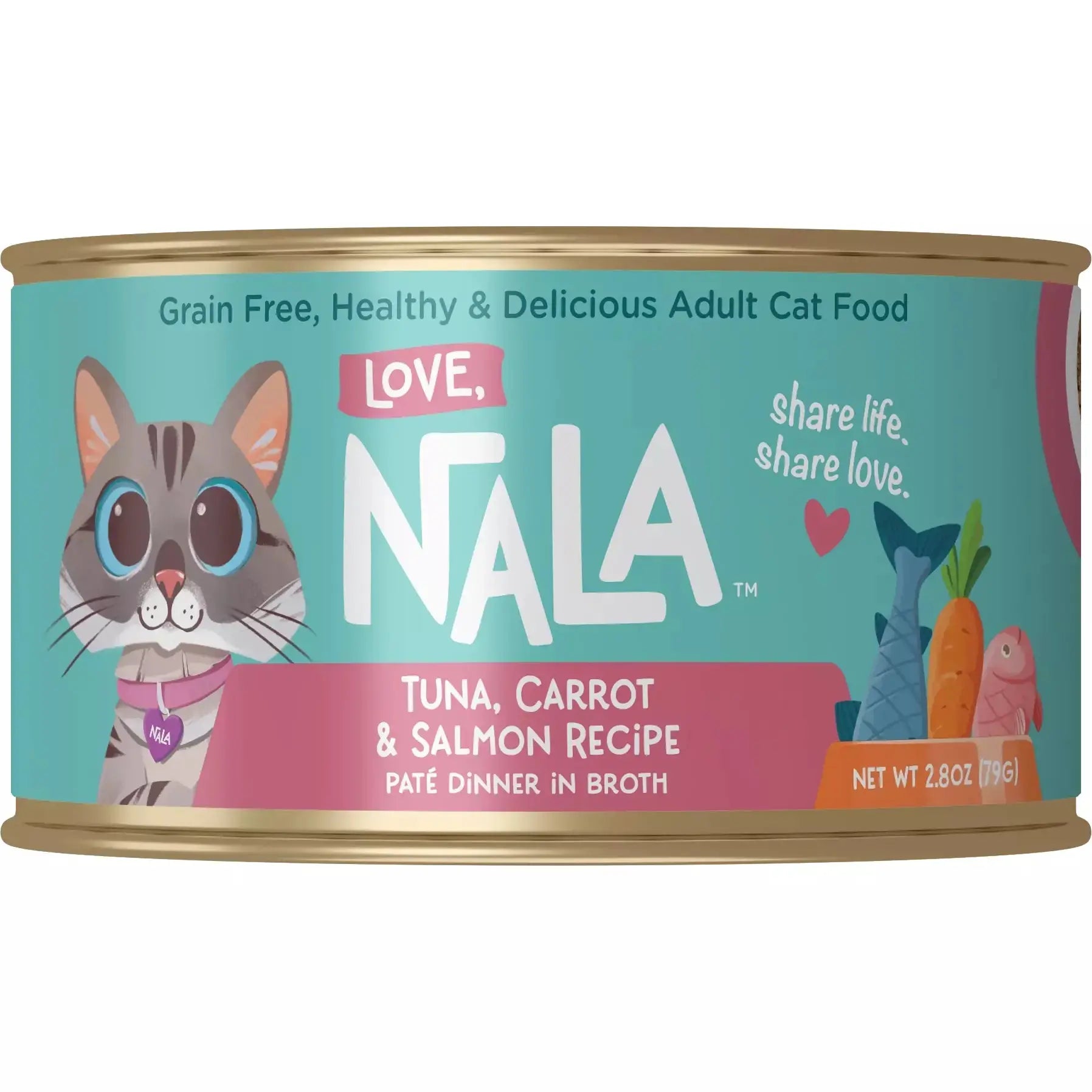 Nala's Tasty 2.8oz Tuna & Salmon Pate Cat Food with Carrot Recipe