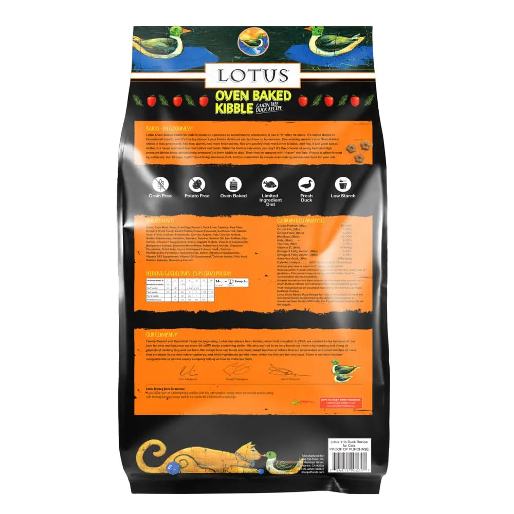 Grain-Free Dry Cat Food: Lotus Oven-Baked Duck Recipe