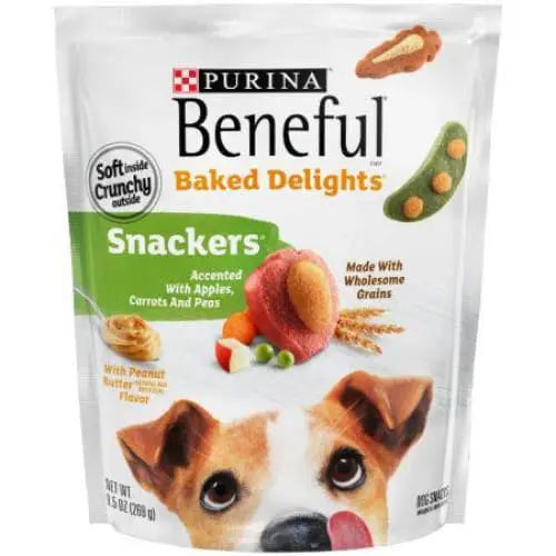 Purina Beneful Oven-Baked Snackers: Dog Treats with Apples, Carrots, Peas & Peanut Butter