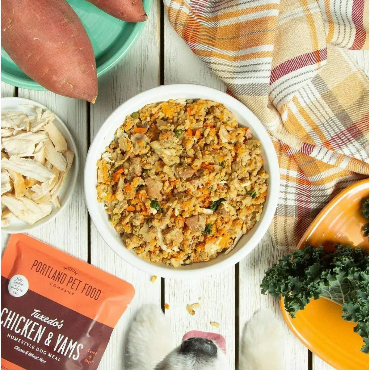 Portland Pet Food Company Tuxedo's Homestyle Chicken & Yams Wet Dog Food Topping - 8/9 Ounce Pack