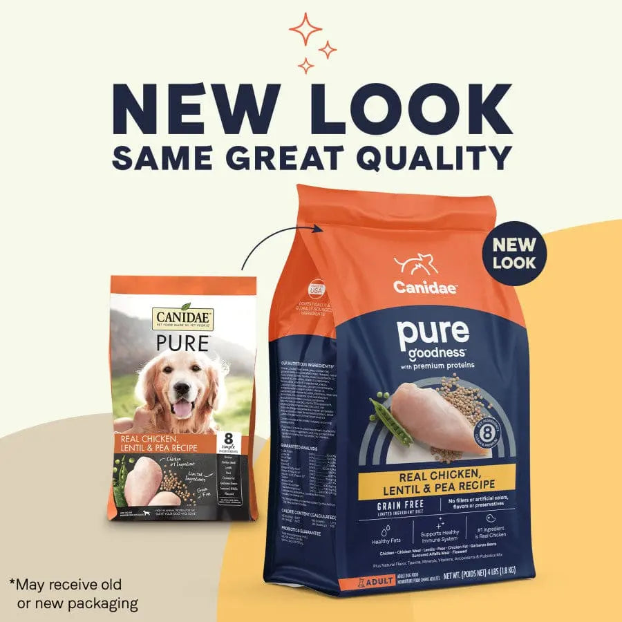 CANIDAE PURE Grain-Free Premium Dry Dog Food with Real Chicken, Lentil & Pea Recipe