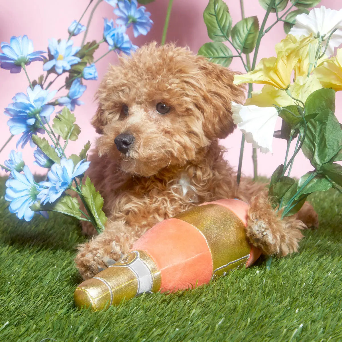 All Day Rose Fluffy Plush Toy for Dogs by BARK