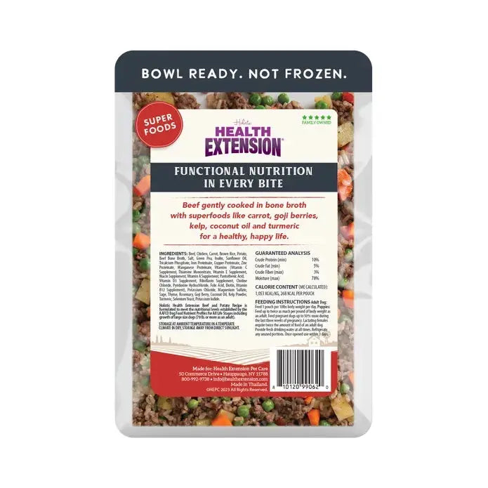 Health Extension Premium Gently Cooked Beef and Potato Recipe Dog Food Pouches - 9 Ounce Size