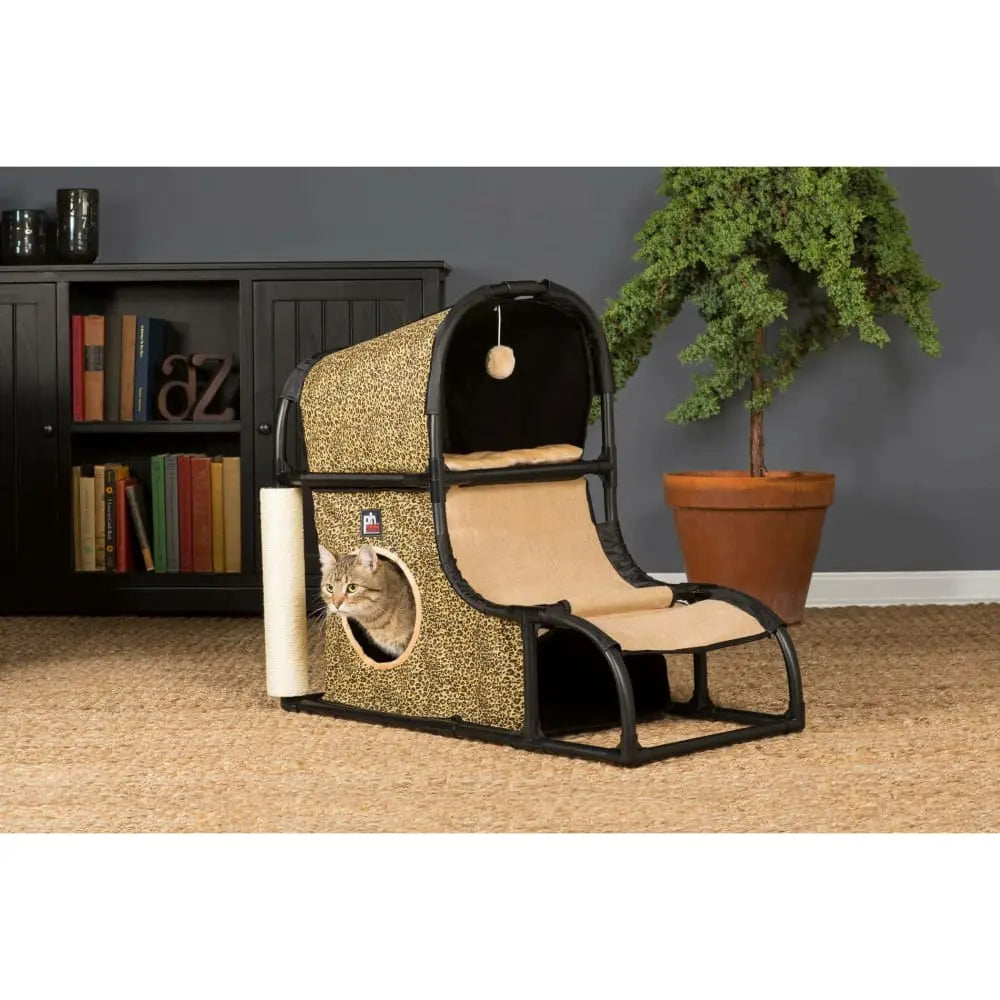 Prevue Pet Products Leopard Print Catville Loft - Ideal Cat Activity Center