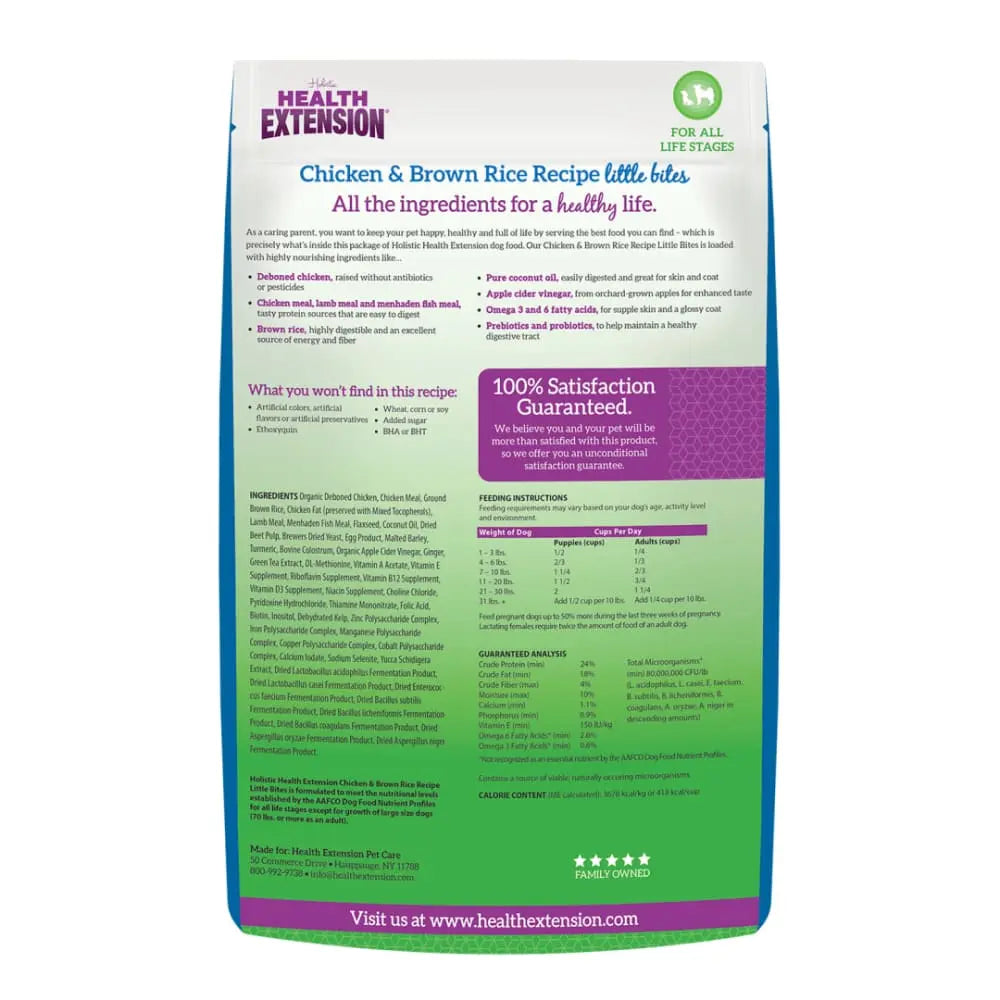 Health Extension Small - Sized Chicken & Brown Rice Recipe Dry Dog Food for Teacup, Toy, and Miniature Dogs