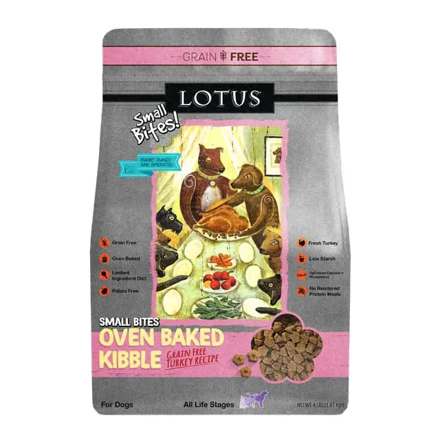 Lotus Grain-Free Oven-Baked Small Bites Dry Dog Food with Turkey Recipe