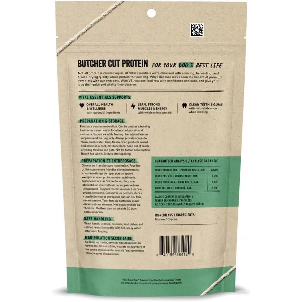 Vital Essentials® Premium Freeze - Dried Minnows as Ideal Dog Treats