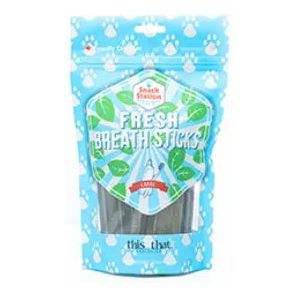 This & That Snack Station Dental Dog Treats - Fresh Breath Sticks for Large Snack - Loving Dogs