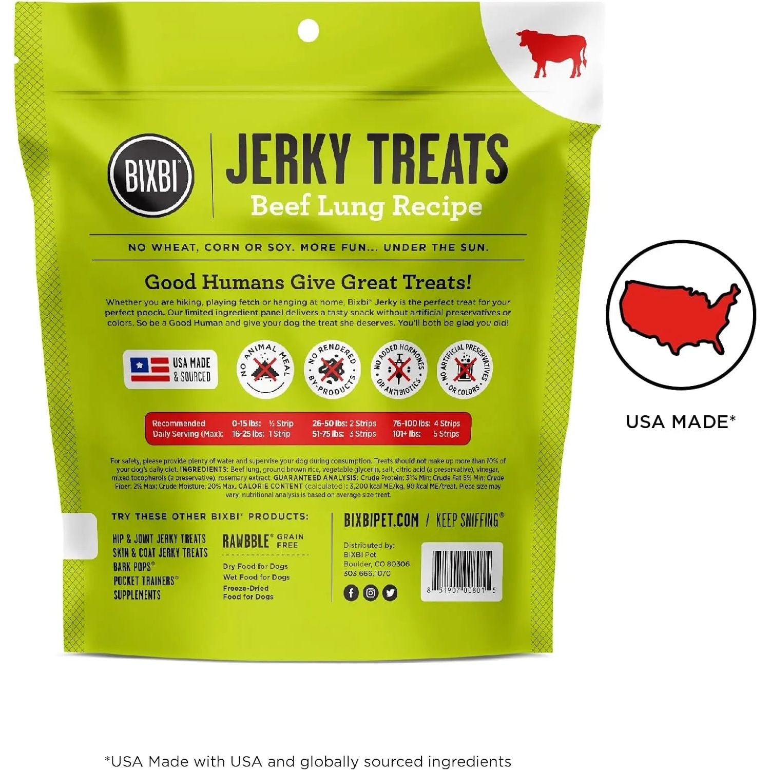 BIXBI High - Quality Original Beef Jerky Dog Treats, 10 Ounce Pack