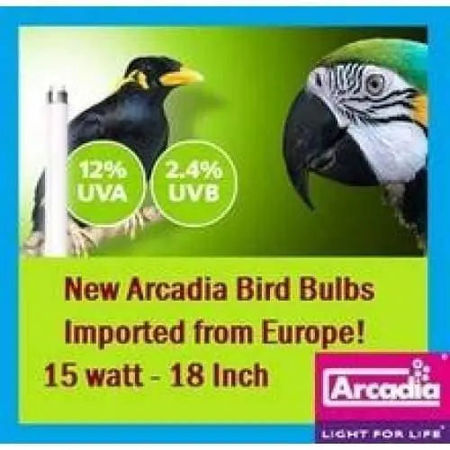 Arcadia T8 UVB Fluorescent Artificial UV Light Lamp Ideal for Captive Birds