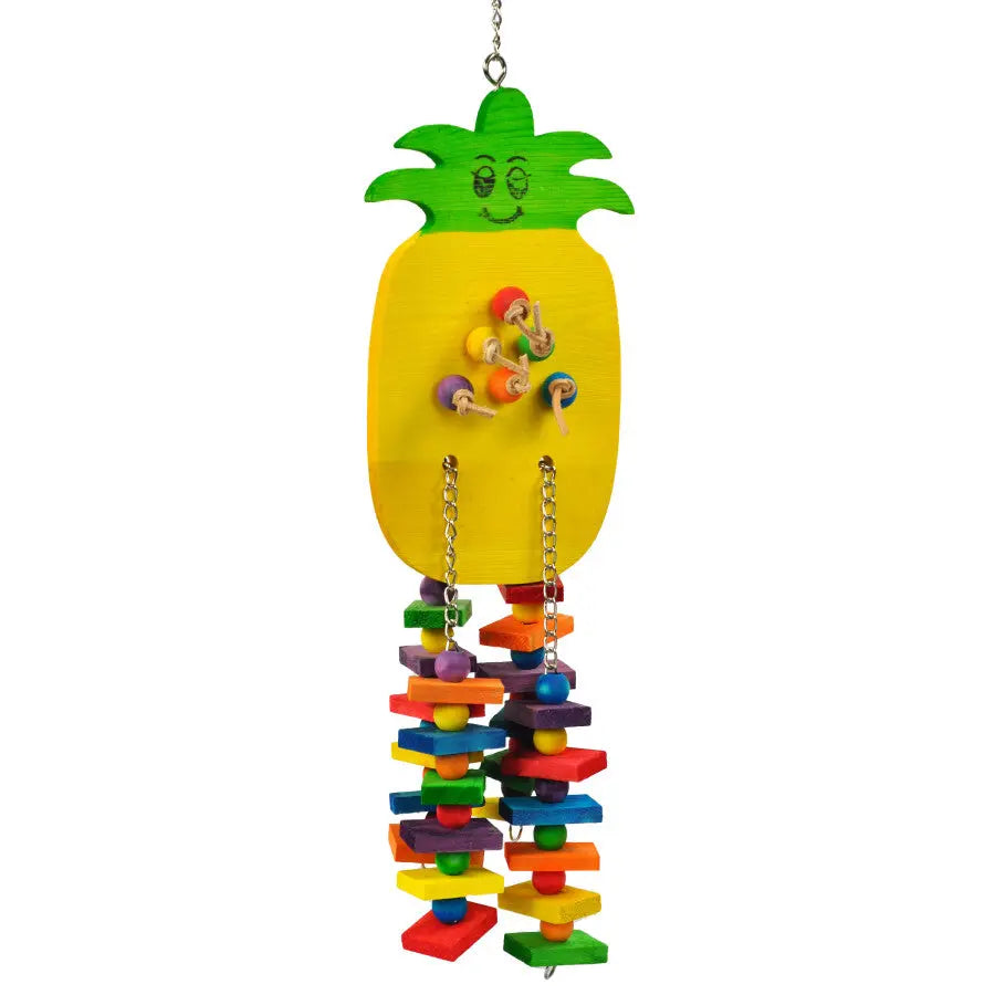 A & E Cages Happy Beaks Pineapple-shaped Chewing Bird Toy for Medium to Large Birds