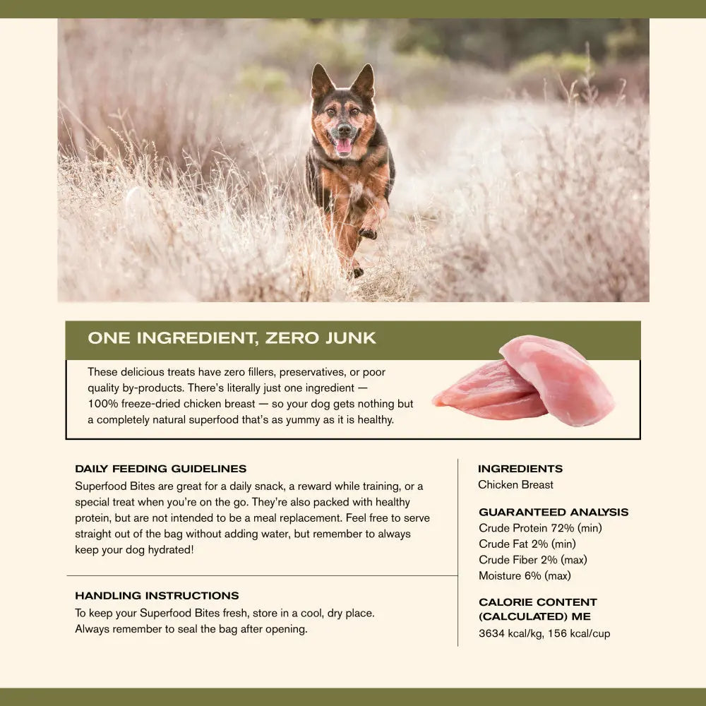 Premium USA-Raised Grain-Free Freeze-Dried Chicken Breast Dog Treats from Badlands Ranch