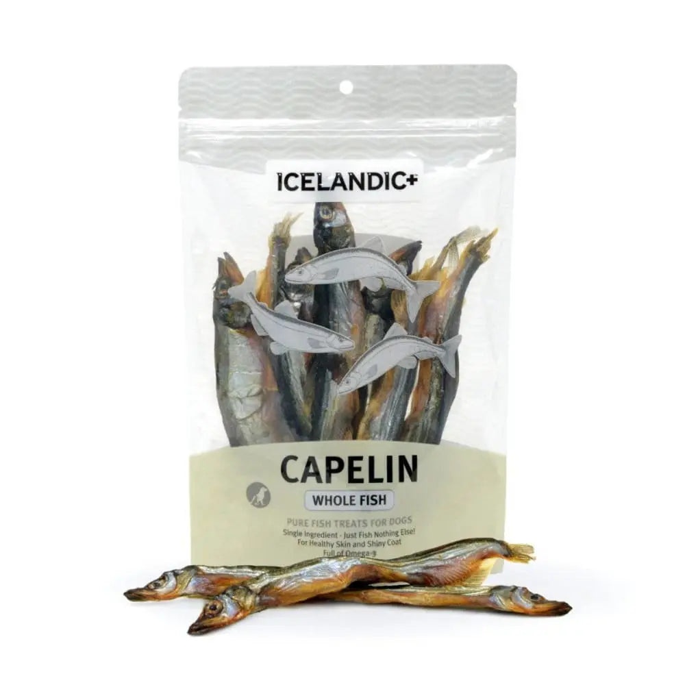 2.5oz Bag of Nutritious Icelandic Whole Capelin Fish Treats for Dogs