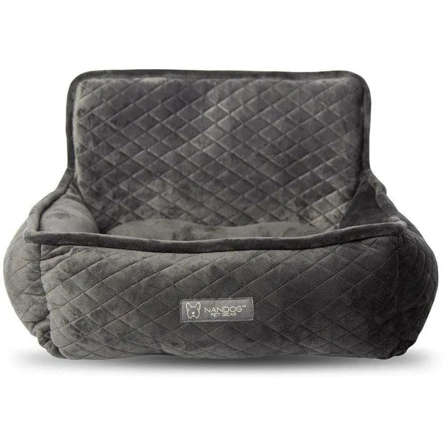 Large Quilted Dark Grey Car Seat Bed for Dogs