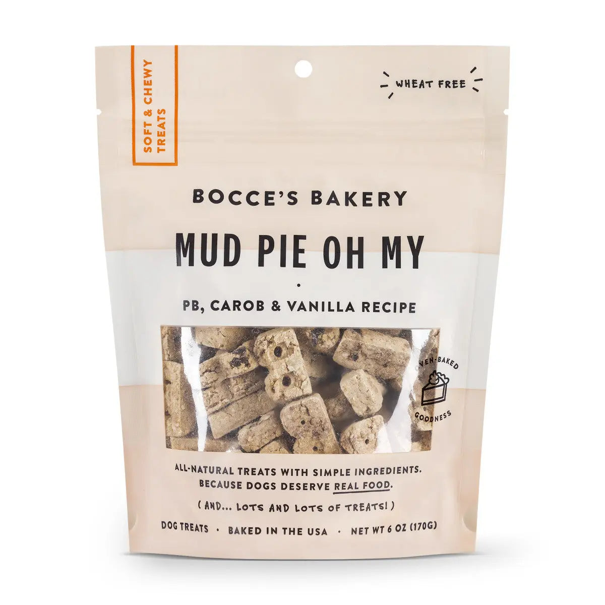 Bocce's Bakery 6-ounce Soft and Chewy Mud Pie Oh My Dog Biscuit Treats