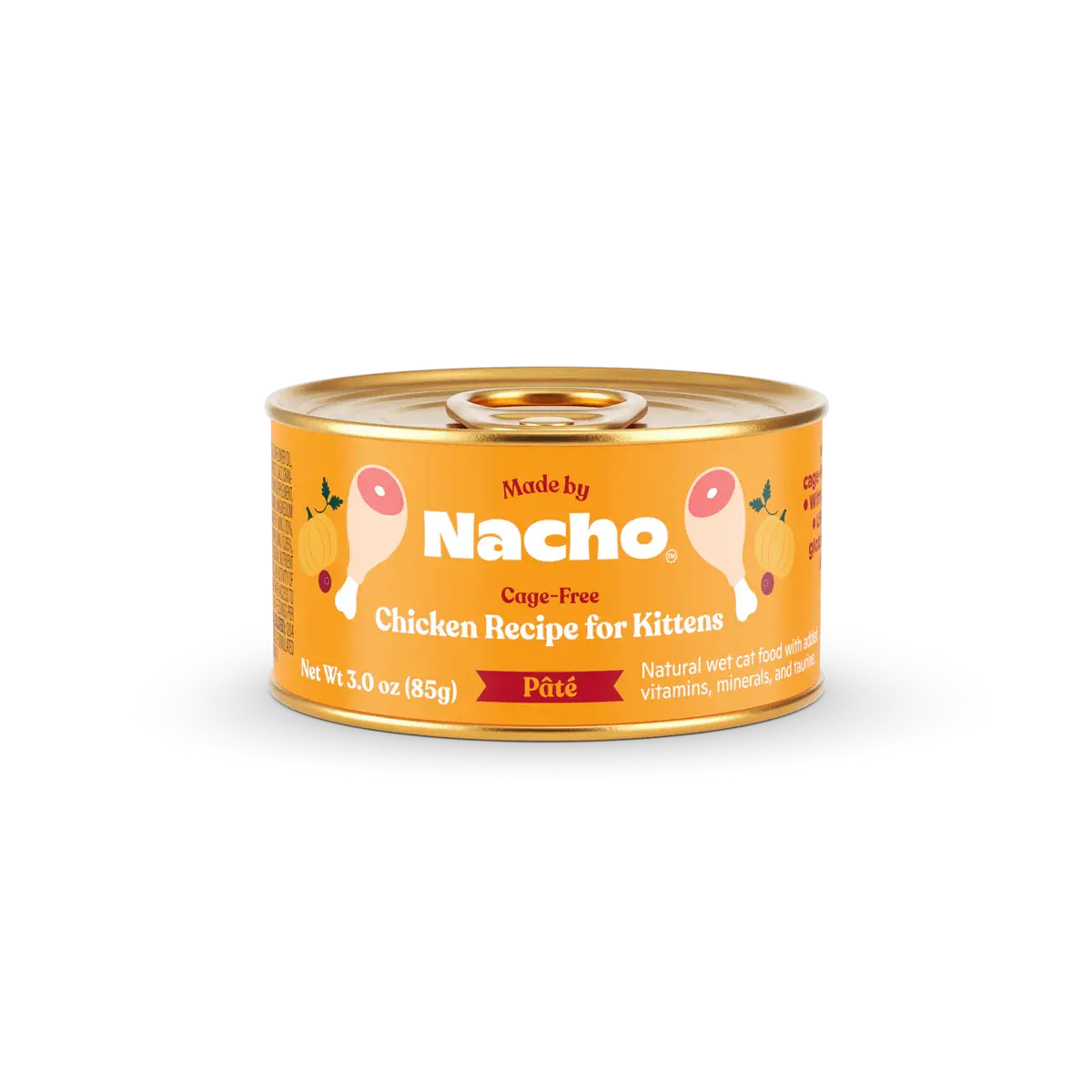 Nacho's Grain-Free Chicken Pate Wet Kitten Food, 24 Cans of 3 oz