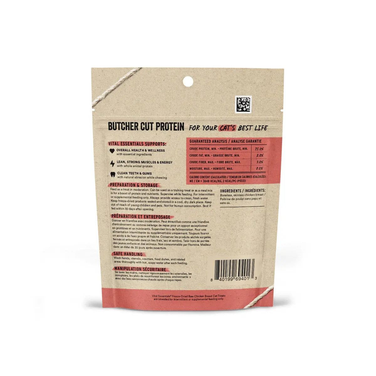 Vital Essentials® 1 oz Freeze-Dried Gourmet Chicken Breast Treats for Cats