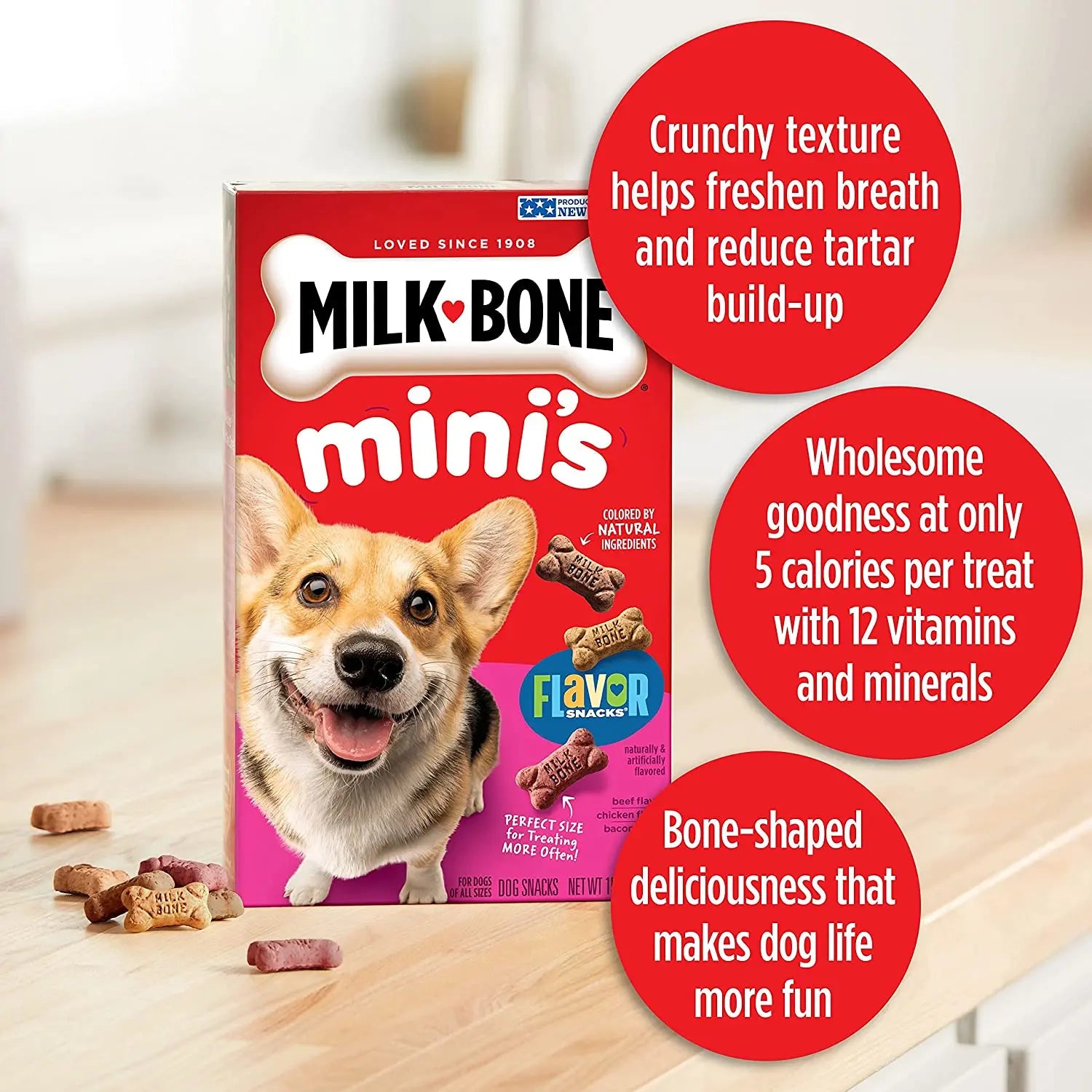 Milk-Bone Mini Flavor Snacks for Dogs - Small-Sized Dog Treats, 36 Ounce Pack