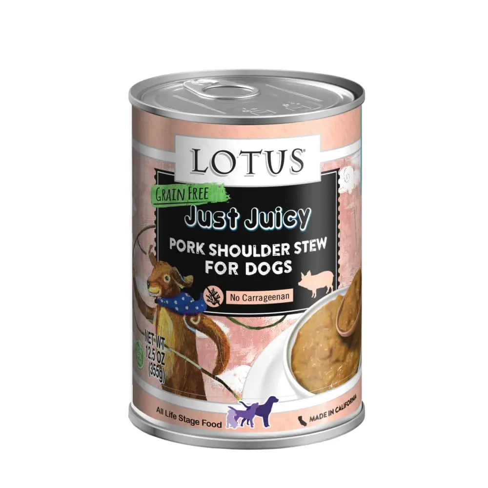Grain-Free Lotus Just Juicy Canned Dog Food with Pork Shoulder Stew