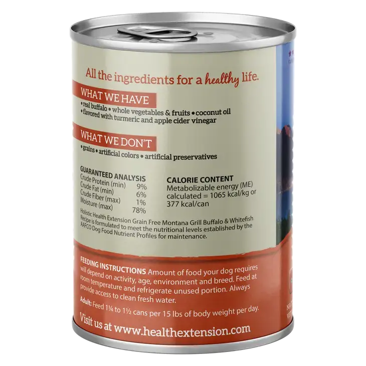 Health Extension Wet Dog Food - Montana Grill Buffalo and Whitefish Recipe