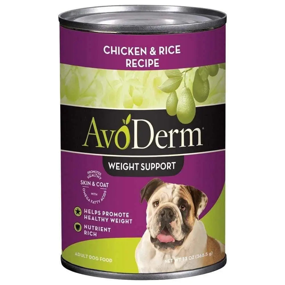 AvoDerm Natural Chicken & Rice Canned Dog Food for Weight Control, 12 Packs of 13 oz