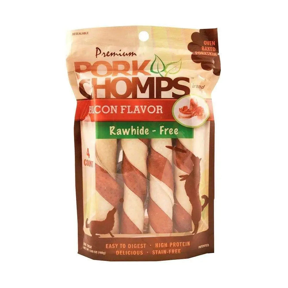 Baked Large Twists Dog Treats in Bacon Flavor - Pork Chomps™, 4 Count