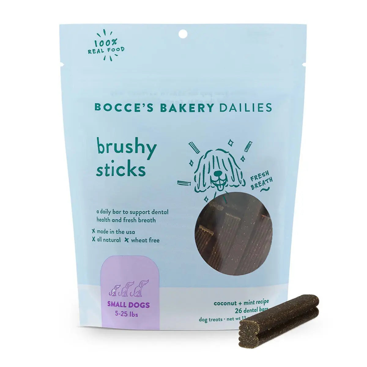 Bocce's Bakery 13oz Small Dog Dental Treats - Brushy Sticks for Fresh Breath