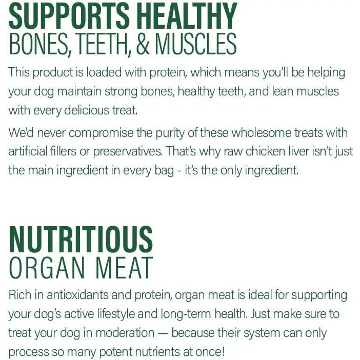 360 Pet Nutrition Grain-Free, All-Natural Raw Freeze-Dried Chicken Liver Dog Treats for Healthy Pets
