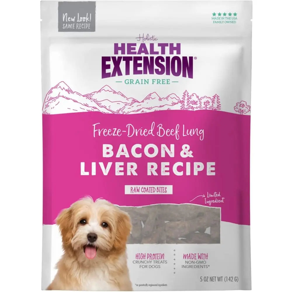 Healthy 5 oz Bacon-flavored Bully Puffs Dog Treats by Health Extension