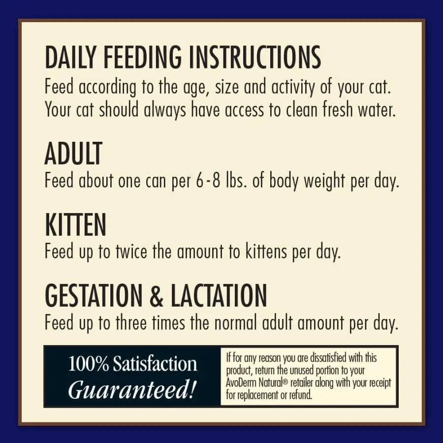 AvoDerm All - Natural Canned Wet Cat Food with Ocean Fish Formula, Pack of 24 Cans, Each 5.5 Ounces