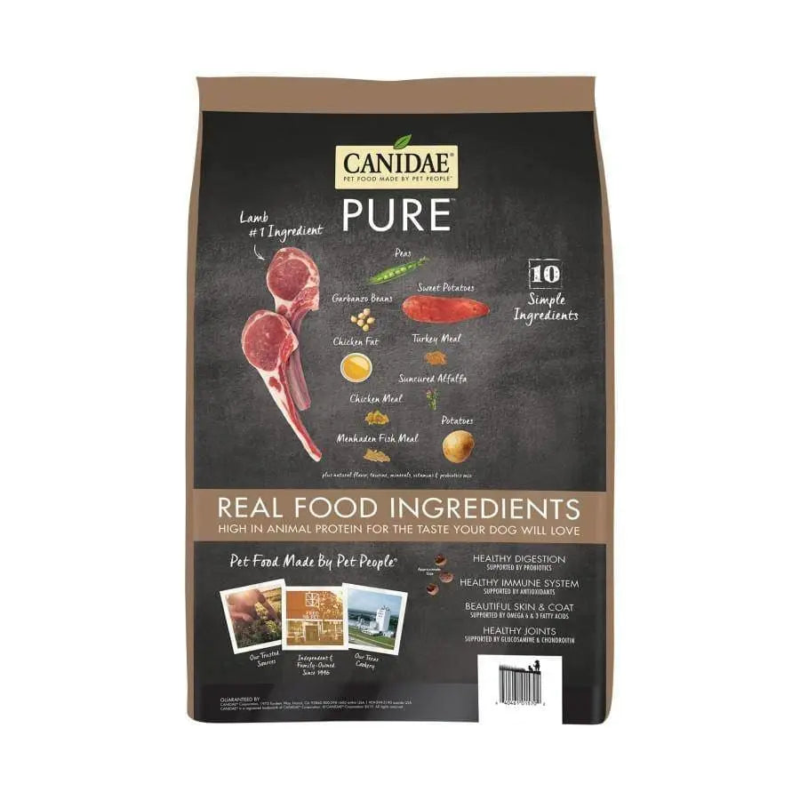 CANIDAE PURE Brand Grain-Free Dry Dog Food with Real Lamb & Pea Recipe for Sensitive Dogs